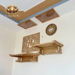 Bộ Bàn Thờ Treo Tường Gỗ Sồi Tự Nhiên