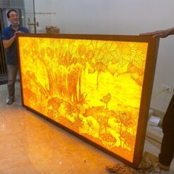 Tranh trúc chỉ cây bồ đề cho phòng thờ Phật